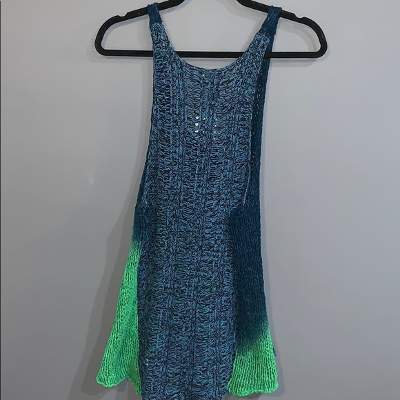 Ecote Addison Tape Yarn Sweater Tank Top Teal - Picture 13 of 16